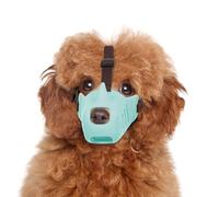 NACOCO Muselière anti-morsure pour chien - Bouche douce avec sangle réglable, housse en silicone respirant pour mordre et mastiquer les animaux domestiques de petite, moyenne taille (rhinocéros bleu