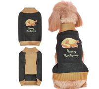NACOCO Pull à motif de dinde pour chien et chat - Chandail classique tricoté à motif dinde - Pull d'hiver chaud pour petit chiot et chat (taille L)