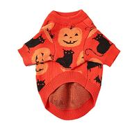 NACOCO Pull en tricot pour chien et chat en forme de citrouille pour Halloween, vêtements chauds pour chiot et chaton (taille XL)