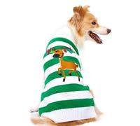 NACOCO Pullover pour Animal Domestique d'élan de Noël Cloches Pulls Halloween Renne pour Petit Chien et Chat, M, Vert