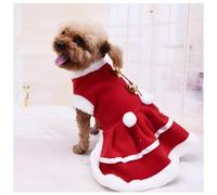 NACOCO Robe de Noël pour chien - Jupe rouge - Costume de Père Noël pour chien et chat - Vêtement d'hiver (L)