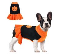 NACOCO Robe pull d'Halloween pour chien - Citrouille pour animal de compagnie - Chandail en tricot doux, épais et chaud pour l'hiver - Vêtements pour chien, fille et chat de petite, moyenne et grande