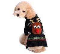 NACOCO Rudolphe Le Renne au nez Rouge Pull pour Animal Domestique en période de vêtements Cat Pullover Pull Hiver Vêtements Teddy Caniche Automne Hiver Vêtements vêtement pour Chien(Nez Rouge. 2XL)