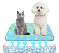 NACOCO Tapis rafraîchissant d'été pour animal de compagnie - Coussin pour chat et chien - Confortable et doux pour animaux de compagnie, enfants et adultes (canard bleu, S)
