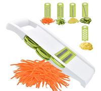 NACOLUS Trancheuse Mandoline 5 en 1 - Trancheuse de Légumes, Multi-lames, Trancheuse de Pommes de Terre, Coupe-légumes, Julienne, Déchiqueteur, Trancheuse de Pommes de Terre, Vert