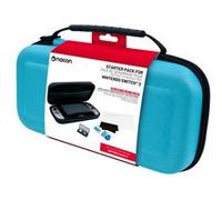 Nacon pack de 3 éléments Bleu pour Switch 2 | 1 pochette rigide | 1 protection d'écran | Boite de rangement pour jeux