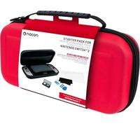 Nacon Pack de 3 éléments pour Switch 2 | 1 Pochette Rigide | 1 Protection d'écran | Boite de Rangement pour Jeux (Rouge)