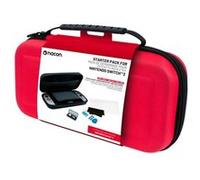 pack de 3 éléments Rouge pour Switch 2 | 1 pochette rigide | 1 protection d'écran | Boite de rangement pour jeux