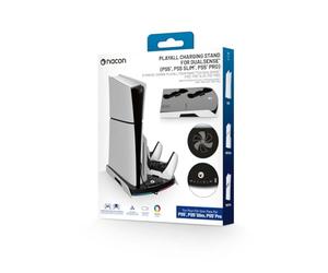 Nacon Playall Station de Charge Double pour Manette PS5 - Noir/Blanc | Station de Recharge Rapide avec Indicateurs LED pour Manettes PlayStation 5 DualSense et DualSense Edge