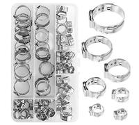 NACTECH 85pcs Collier de Serrage Tuyau en Acier Inoxydable Attache Tuyau Clips 6-21mm Collier de Serrage Metallique pour Tuyaux Conduit Tuyauterie Tube Eau Gaz