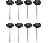 NACX Lot de 8 boutons de serrage M8 x 70 mm, vis moletée, bouton de serrage en forme d'étoile pour machines