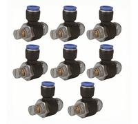 NACX SL6 M5 Lot de 8 vannes de régulation de débit d'air pneumatique Raccord rapide pour connecter les raccords