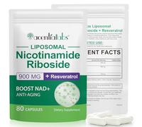 Nad Le complément alimentaire Nad+ soutient l'anti-âge et améliore l'immunité, 900 mg Nad+ Resvératrol Complément alimentaire Nad+ pour la réparation cellulaire, le vieillissement en bonne santé,80PCS