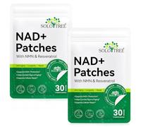 NAD+ Lot de 30 patchs anti-âge pour la peau - Patch Resvératrol Energy Boost de 8 heures avec NAC et CoQ10, supplément transdermique de NAD pour renouvellement cellulaire (60 Patchs)