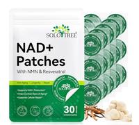 NAD+ Lot de 30 patchs anti-âge pour la peau - Patch Resvératrol Energy Boost de 8 heures avec NAC et CoQ10, supplément transdermique de NAD pour renouvellement cellulaire