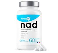 NAD+ Nicotinamide Riboside Chloride 300mg - +2 Mois de Cure - NAD Booster - Anti-Aging & Contre la Fatigue - Fabriqué et Testé en France - 60 Gélules Végétales - Vegan - Hexagon