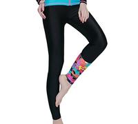 nadamuSun Pantalon de Bain pour Femmes Filles Leggings de Surf Pantalons de Natation Collants de Bain Leggings élastiques (Black, 4XL)
