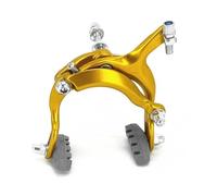 NADCFN C étrier Frein vélo de Route BYA412 vélo Pliant rétro vélo de Ville Double Pivot étrier Frein 61-79mm(Gold 1Pcs)