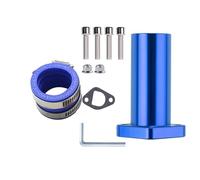 NADCFN Carburateur kit Ensemble adapté pour carburateur PWK 21-30 mm Mikuni VM, Adaptateur de collecteur d'admission CNC, connecteur de Moteur Carbu pour Moteur(Blue)