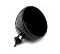 NADCFN Moto Phares Convient pour Harley personnalisé Chopper Bobber Convient pour Honda7 ''pouces phare LED lampe frontale seau boîtier phare coquille Plaque Phare Plaque Avant(Gloss Black)