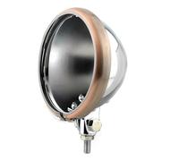 NADCFN Moto Phares Convient Pour Harley5.75 lampe De Moto Phare LED Coque De Lampe Boîtier De Seau Coque De Phare Support Inférieur Plaque Phare Plaque Avant(Beige)