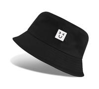 Nadeer Bobs Femme Chapeau Pêche Chapeau de Seau Pliable Coton Respirant Bucket Hat Bonnet Soleil Anti-UV pour Homme Unisexe Été à l'extérieur(Noir-A,Taille Unique)