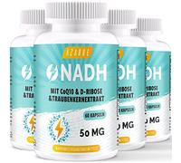 NADH 50 mg, Formule Avancée avec CoQ10, Végétalien, Haute Résistance, Améliore l'énergie Cellulaire, Production d'ATP, Support Antioxydant, 60 Capsules