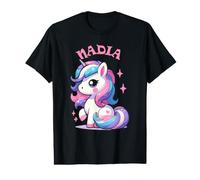 Nadia Mignonne Licorne pour Fille Nom Nadia T-Shirt Graphique avec Valeur