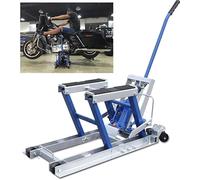 NadineDutol Cric hydraulique pour moto, charge maximale : 680 kg, hauteur réglable : 11,5 à 37,5 cm, bleu
