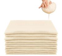 Nadinsta 10 Pièces Etamine Alimentaire, 50x50cm Etamine, Cheese Cloth non Blanchie, Mousseline Alimentaire Lavable, Réutilisable Tissu Filtrant en Coton Ultra Fine pour Filtrer Tofu Beurre Jus Yaourt