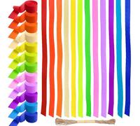 Nadinsta 12 Rouleaux Papier Crépon Multicolores, 4,5 cm x 25 m Serpentin en Papier Coloré, Bande Crepon Ruban Crêp, Papier Crépon Décoratif pour Décoration de Mariage Fête D'anniversaire Noël