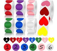 Nadinsta 3500 Pièces Gommettes Rondes Multicolore, 25mm Pastilles Autocollantes, Couleur De Codage Adhésifs Pour Bricolage Bureau Famille École Classification Des Fichiers (500 Pièces/Rouleau)