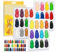 Nadinsta 36 Couleurs Mes Premiers Crayons, Crayon bebe 12 mois, Crayon de Couleurs Bebe, Facile à Tenir, Crayons de Cire Lavables pour Enfants, Pour la peinture, le graffiti - Forme de Goutte D'eau