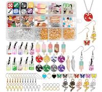 Nadinsta 404 Pièces Charms pour Bracelet, Mixte Breloques Creation Bijoux, DIY Breloques, Pendentif Résine pour Colliers, Bracelets, Boucles D'oreilles, Fournitures Artisanales
