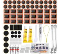 Nadinsta 85 Pièces Kit Rustine Velo, Rustine Chambre a Air Moto, Kit de Reparation Pneu Vélo, Kit de Crevaison Vélo pour Les Vélos de Route, Montagne, Caoutchouc Gonflable