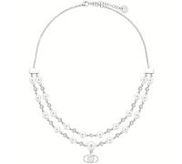 NADIR Liujo LJ3170 Collier pour femme en acier argenté et perles