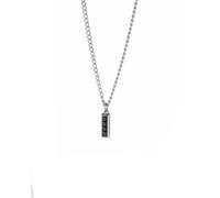 NADIR LiuJo MLJ615 Collier pour homme en acier avec zircons noirs