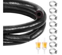 Nadisean 15 Pièces Kit Durite Essence 6mm, 2m Tuyau Essence, Tuyau de Carburant Excellente, Conduite de Carburant avec 2 Filtres à Carburant, 12 Collier de serrage pour Petits Moteurs, Moto, Voiture