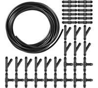 Nadisean 5m Raccord Tuyau Lave Glace Kit, Tuyau de Liquide de Lave-Glace avec 36 Pièces Connecteur en I Y T, Durite Lave Glace Universel, tuyau Essuie Glace pour Connecter la Pompe à Eau et les Buses