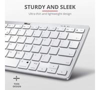 Nado Clavier Bluetooth Fin Pour Pc/Smart Tv/Tablette/Ordinateur Portable/Smartphone/Android,Disposition Italienne Qwerty,Clavier Sans Fil Léger,Triple Pairing,12 Touches