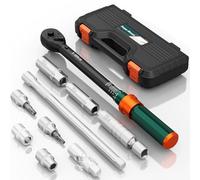 NADOKHI Clé Dynamométrique 3/8, 5-60Nm, 10 Pièces Cle Dynamométrique Set avec Barre D'extension 250mm, Douilles à Bougie, Cardan universel, pour Vélo et Moto, Remplacement de Bougie D'allumage de Auto