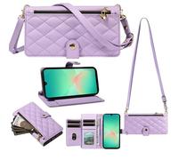 Nadoli Portefeuille Fermeture éclair Coque pour Oppo Realme C65 4G,avec 5 Porte Cartes Flip PU Cuir Rhombus Motif Étui Sac à Main Bouton Magnétique Collier Housse Cordon Etui