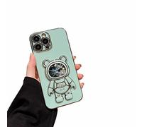 Nadoli pour Samsung Galaxy A13 4G Sable mouvant Ours Astronaute Invisible Béquille Coque,Ultra Mince Placage Astronaute Pliant Supporter Silicone Flexible Paillette Housse Étui de Potection