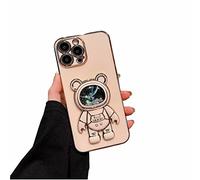 Nadoli pour Samsung Galaxy A23 4G/5G Sable mouvant Ours Astronaute Invisible Béquille Coque,Ultra Mince Placage Astronaute Pliant Supporter Silicone Flexible Paillette Housse Étui de Potection