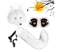 Nadsrpn Kit de costume de loup | Accessoires d'Halloween imitation loup, accessoire de déguisement pour femme pour défilé de mode, spectacle, bal masqué, carnaval, Noël, cosplay, événements