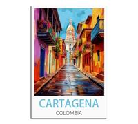 NAEGV 5D Kit de Peinture Diamant Carthagène, Colombie Tableau Perle Diamant Déco Murale, Broderie peinture diamant pour Adulte Débutant 40x40cm