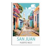NAEGV 5D Kit de Peinture Diamant San Juan, Porto Rico Kit de peinture diamant pour adultes débutants,Convient pour la décoration murale de la maison 40x40cm