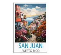NAEGV Diamond Painting Adulte 5D San Juan, Porto Rico Kit complet à faire soi-même - Cristal - Strass Broderie diamant - Pour enfants et adultes - Décoration murale 40x50cm