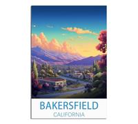 NAEGV DIY Diamond Painting Adulte Bakersfield, Californie Point de Croix Cristal Painting, Peinture à Strass Ronds avec Diamants, Art Diamant pour Murale Décoration 40x40cm