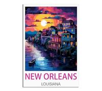 NAEGV DIY Diamond Painting Adulte La Nouvelle-Orléans, Louisiane Point de Croix Cristal Painting, Peinture à Strass Ronds avec Diamants, Art Diamant pour Murale Décoration 40x50cm